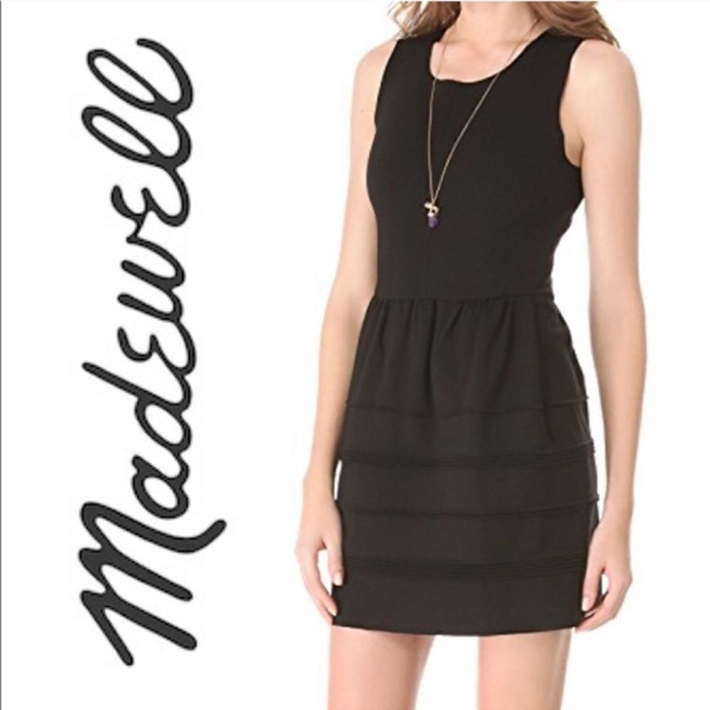Madewell Knit Scuba Telegraph Dress Black Size Large